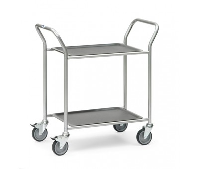 Chariot de service aluminium à plateaux stratifiés