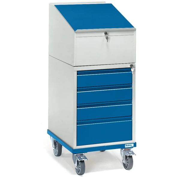 Pupitre roulant caisson et tiroirs