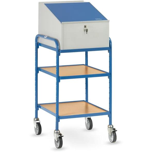 Pupitre d'atelier roulant à étagères