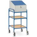Pupitre d'atelier roulant à étagères