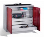 Armoire basse à portes battantes et bloc tiroirs - AVMD