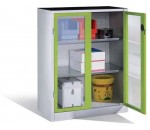 Armoire basse à portes vitrées battantes - AVMD
