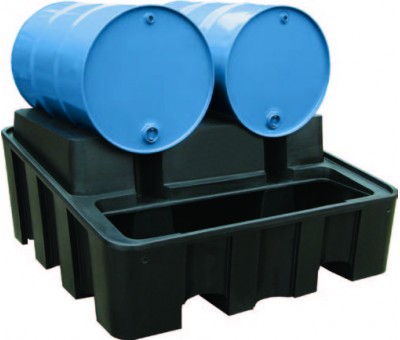 Bac de soutirage PE monobloc 450 litres 2 / 4 fûts