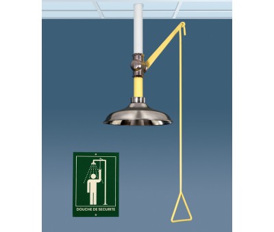 Douche de sécurité verticale de plafond, 1100