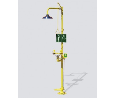 Combiné douche lave yeux avec pédale pour rinçage d'urgence, 4250