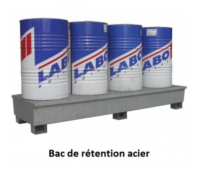 Bacs de rétention acier 1 à 8 fûts