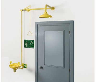 Combiné douche rince œil d'urgence passage de porte 4851 4852