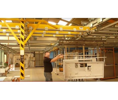 Colonne de transbordement sécurisé pour circuit monorail