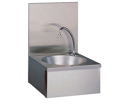 Lave main inox à cuve ronde, commande au genou
