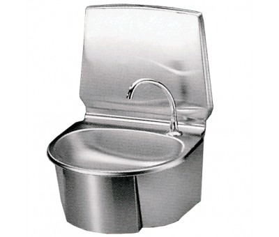 Lave mains inox à cuve ovale, commande fémorale