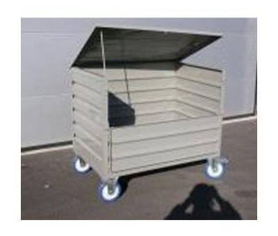 Achat Chariot caisse tôlé avec couvercle et demie porte
