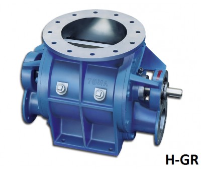 Ecluse rotative pour produits granuleux ou pulvérulents H GR