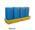 Bacs de rétention plastique 4 fûts, 450 litres - MDM MASSE DIFFUSION MANUTENTION