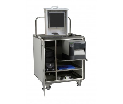 Chariot informatique mobile en inox Loginox