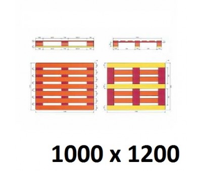 Palette Bois 1/2 Lourde Neuve 100X120 3 Semelles