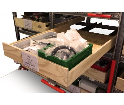 Caisse sur tiroir extractible pour produits en vrac