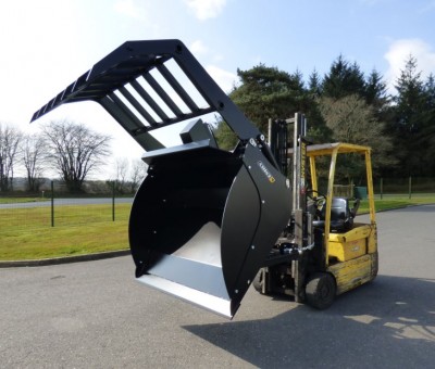 Benne grappin sur fourche pour chariot élévateur