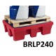 Bac de rétention plastique format palette 2 fûts BRLP240