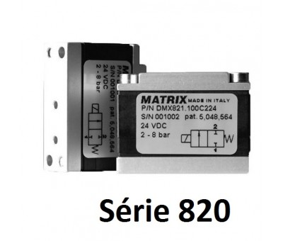 Electrovalve pneumatique compacte à solénoide, série 820