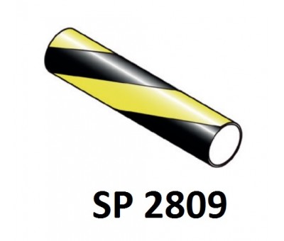 Tube acier rond spiralé noir | jaune, diamètre 28mm, SP2809
