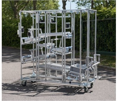 Chariot tubulaire pour bac norme europe Karakuri