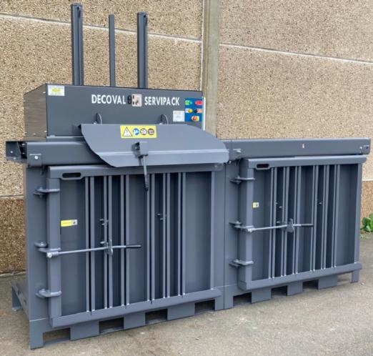 Presse à balles double chambre carton plastique 2x200 kg V205D - DECOVAL SERVIPACK
