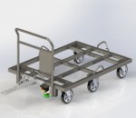 Chariot palette monotrace tractable en train logistique - MANUBOB INDUSTRIE