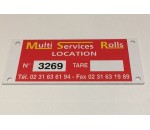 Plaque d'identification pvc pour conteneur en fil - MULTI SERVICES ROLLS