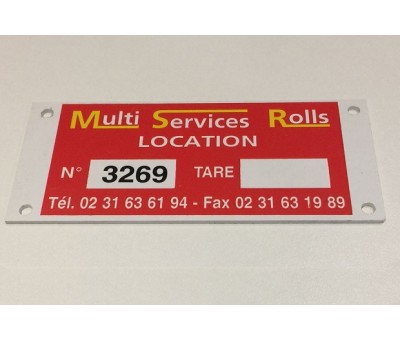 Plaque d'identification pvc pour conteneur en fil
