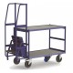 Chariot escabeau 2 niveaux pour le picking