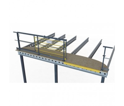 Garde corps coulissant pour mezzanine industrielle