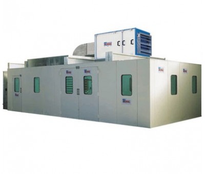 Cabine de peinture industrielle pressurisée
