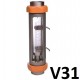 Indicateur de débit à flotteur tube verre V31