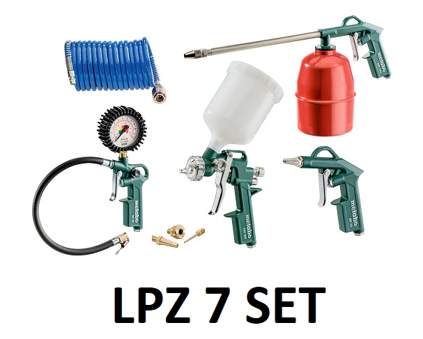 Kit pour compresseur : pistolet, soufflette, gonflage LPZ 7 SET