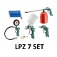 Kit pour compresseur : soufflette, pistolet peinture, gonflage LPZ 7 SET