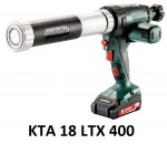 Pistolet à mastic électrique sans fil | à batterie METABO KPA 18 LTX 400 - METABO