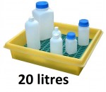 Bac de rétention plastique 20 litres pour laboratoire - MDM MASSE DIFFUSION MANUTENTION