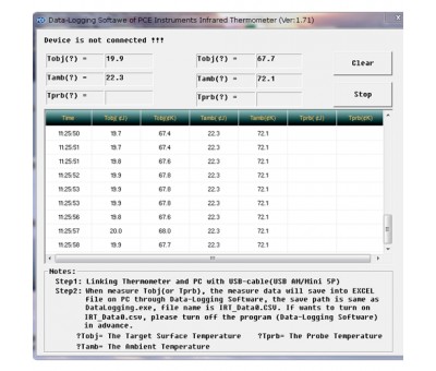 Vente Thermomètre infrarouge enregistreur portable PCE 895 (PCE INSTRUMENTS)