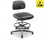 Chaise haute ESD assise cuir conducteur ANT 239EN - SIEGES & COMPAGNIE