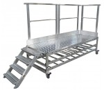 Plateforme mobile à accès et garde-corps amovibles avec compartiment de stockage Réf. PF1 SP-O - ABA ECHELLES