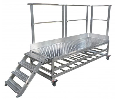 Plateforme mobile à accès et garde-corps amovibles avec compartiment de stockage Réf. PF1 SP-O