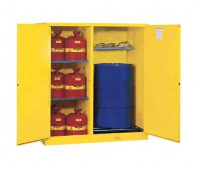 Armoire de sécurité compartimentée pour fût et bidons