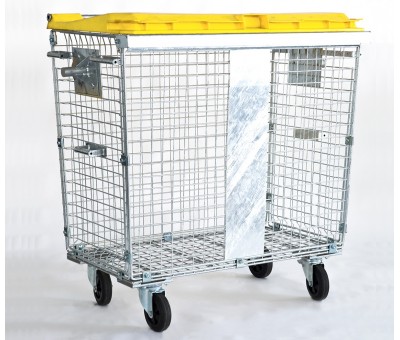 Conteneur roulant grillagé pour déchets industriels 770 L