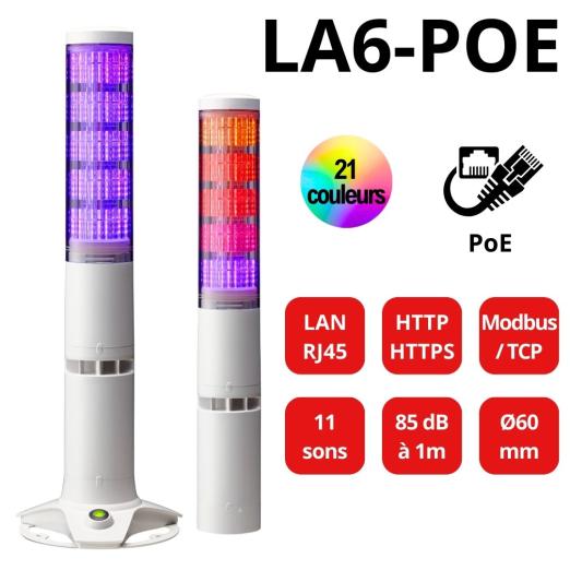 Colonne Ethernet pilotable en réseau Série LA6-POE - PATLITE