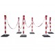 Kits 2 / 6 poteaux de balisage à chaine rouges et blancs