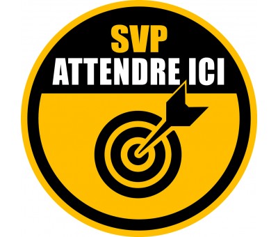 Pictogramme adhésif au sol : Attendre ici