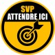 Pictogramme adhésif au sol : Attendre ici
