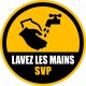 Marquage adhésif au sol : Lavez les mains