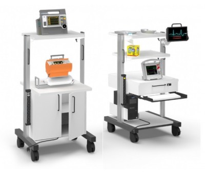 Desserte medicale roulante pour appareils de mesure