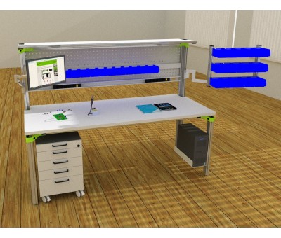 Etabli industriel modulable - structure profilé alu Elneos